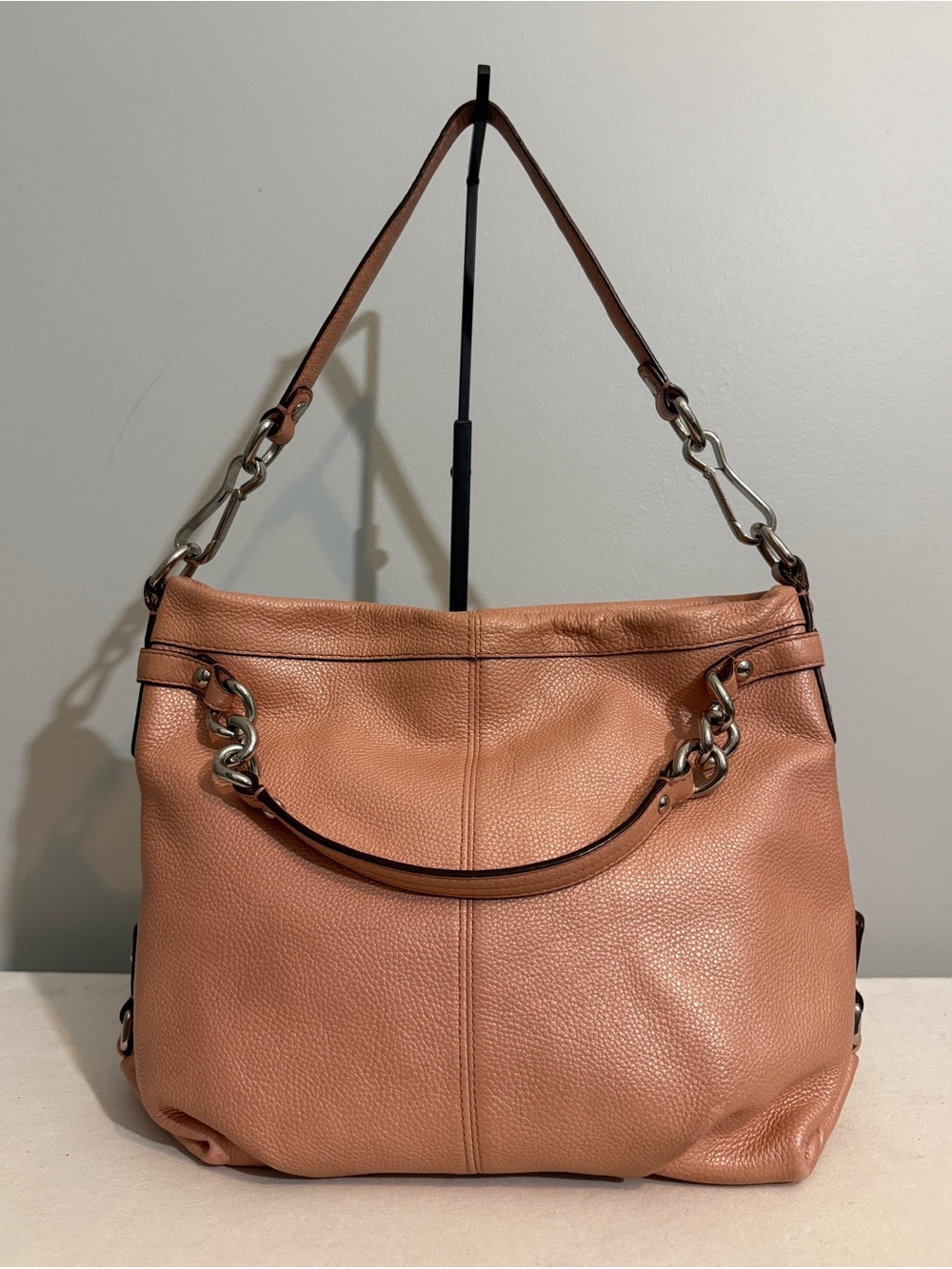 Coach Brooke Hobo Shoulder Bag Blush Pink Silver Hardware F17165